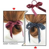 Retro Velvet Streamer Velvet Ribbon Bow Hair Scrunchies main image 1