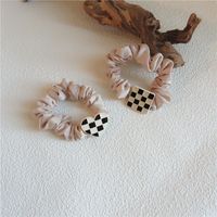Korean Simple Geometric Heart Square Lattice Rubber Band Hair Scrunchies main image 3