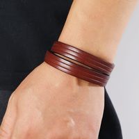European And American Fashion Jewelry Personality Cowhide Men's Bracelet main image 3