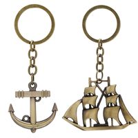 Simple Sailboat Keychain Creative Anchor Pendant Keychain main image 2