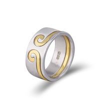Pure White Copper Vibrato With The Same Hollow Hoop Copper Couple Ring main image 6