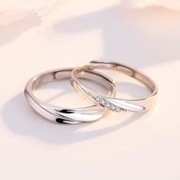 Korean Silver Plated Couple Copper Rings Wholesale main image 1