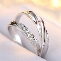 Korean Silver Plated Couple Copper Rings Wholesale main image 3
