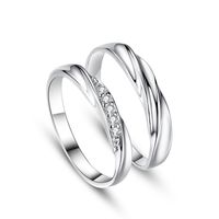 Korean Silver Plated Couple Copper Rings Wholesale main image 5
