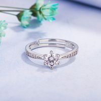 Versión Coreana Del Nuevo Anillo De Pareja De Cobre De Diamantes De Simulación. main image 4