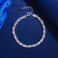 Korean Copper Silver-plated Four-leaf Clover Bracelet Female Hollow Simple Jewelry main image 1