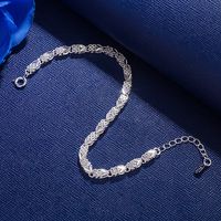 Korean Copper Silver-plated Four-leaf Clover Bracelet Female Hollow Simple Jewelry main image 5