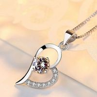 Heart Pendant Fashion Amethyst Pendant Simple Crystal Jewelry Wholesale main image 5
