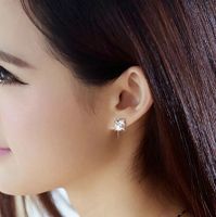 Korean Version Of Amethyst Dolphin Copper Earrings main image 6
