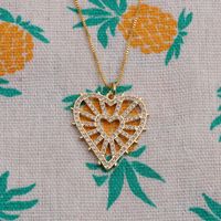 Kupfer Zirkon Valentinstag Geschenk Herz Halskette Weiblicher Europäischer Und Amerikanischer Schmuck main image 2