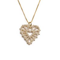 Copper Zircon Valentine's Day Gift Heart Necklace Female European And American Jewelry main image 4