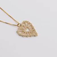 Copper Zircon Valentine's Day Gift Heart Necklace Female European And American Jewelry main image 5