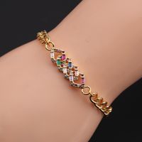 Copper Zircon Multicolor Evil Eye Jewelry European And American Drip Oil Palm Bracelet main image 3