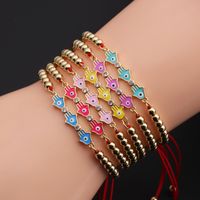 Copper Zircon Multicolor Evil Eye Jewelry European And American Adjustable Bracelet Female main image 2