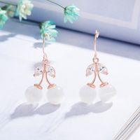 Korean Version White Opal Long Copper Earrings main image 2