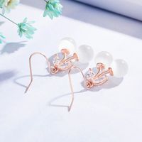 Korean Version White Opal Long Copper Earrings main image 5