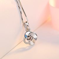 Four-leaf Clover Rotating Pendant Fashion Simple Crystal Clavicle Chain Jewelry Wholesale main image 4