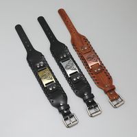 Pulsera De Cuero De Vaca Con Patrón Vikino Retro, Pulsera De Cuero Tejida Personalizada Para Hombres main image 5