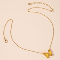 Korean Simple Multicolor Glass Butterfly Necklace Creative Retro Sweater Chain Wholesale main image 4