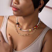Collier De Chandail De Perles De Couleur De Style Ethnique Femme Chaîne Épaisse De Chandail De Chaîne En Gros main image 3