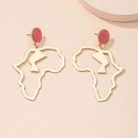 Simple Hollow Africa Map Earrings Wholesale Retro Earrings main image 4