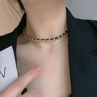 Nouvelle Chaîne De Corde En Cuir Tissé Collier D&#39;empilage Chaîne De Clavicule Punk Hip-hop Femme main image 1