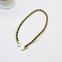 New Leather Rope Chain Woven Stacking Necklace Female Punk Hip-hop Clavicle Chain main image 3