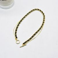 Nouvelle Chaîne De Corde En Cuir Tissé Collier D&#39;empilage Chaîne De Clavicule Punk Hip-hop Femme main image 3