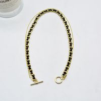 New Leather Rope Chain Woven Stacking Necklace Female Punk Hip-hop Clavicle Chain main image 4