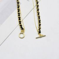 New Leather Rope Chain Woven Stacking Necklace Female Punk Hip-hop Clavicle Chain main image 5