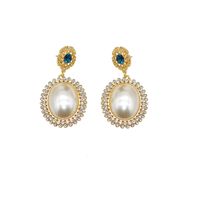 European And American Retro Flashing Diamond Big Pearl Earrings Wholesale main image 6