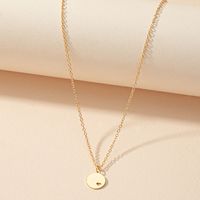 Simple Style Jewelry Heart Disc Tag Necklace Korean Clavicle Chain Female main image 4