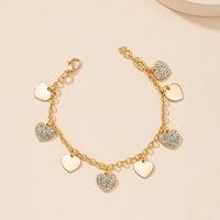 Bijoux En Alliage De Bracelet De Coeur De Diamant De Mode Simple Coréen Nouveaux main image 1