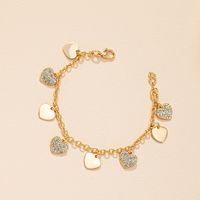 Korean New Simple Fashion Diamond Heart Bracelet Alloy Jewelry main image 3