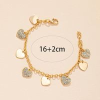 Korean New Simple Fashion Diamond Heart Bracelet Alloy Jewelry main image 5