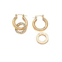 New Diamond-studded Geometric Irregular Circle Earrings main image 6