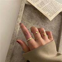 Simple Temperament Agate Stone Small Flower Butterfly Ring 6-piece Set main image 1