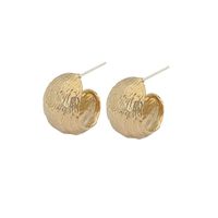 Simple Frosted Texture Metal C-shaped Earrings main image 6