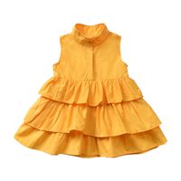 Solid Color Sleeveless Girls Cake Dress Autumn Children's Dress sku image 1