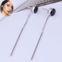 Korean Fashion Dripping Oil Tassel Chain Earrings sku image 1