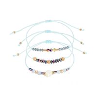 New Color Crystal Bracelet Woven Stacked Shell Tassel Butterfly Multilayer Bracelet Set sku image 1