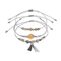 New Color Crystal Bracelet Woven Stacked Shell Tassel Butterfly Multilayer Bracelet Set sku image 5