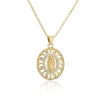 New Real Gold Electroplating Religious Series Pendant Copper Micro-inlaid Zircon Necklace sku image 2