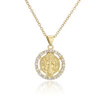 New Real Gold Electroplating Religious Series Pendant Copper Micro-inlaid Zircon Necklace sku image 2