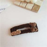 Korean Square Flocking Bear Hairpin Autumn And Winter New Hair Accessories sku image 2