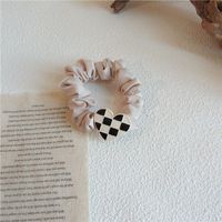 Korean Simple Geometric Heart Square Lattice Rubber Band Hair Scrunchies sku image 2