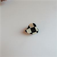 Korean Small Catch Clip Black And White Plaid Acrylic Hairpin sku image 1