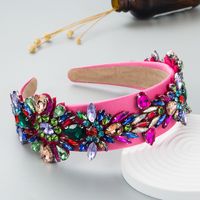 Retro Fashion Shiny Glass Luxury Temperament Trend Party Wide-sided Headband sku image 4