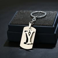 Simple Style Commute Letter Stainless Steel Keychain sku image 25