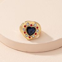European And American Style Gemstone Heart Diamond Ring sku image 1